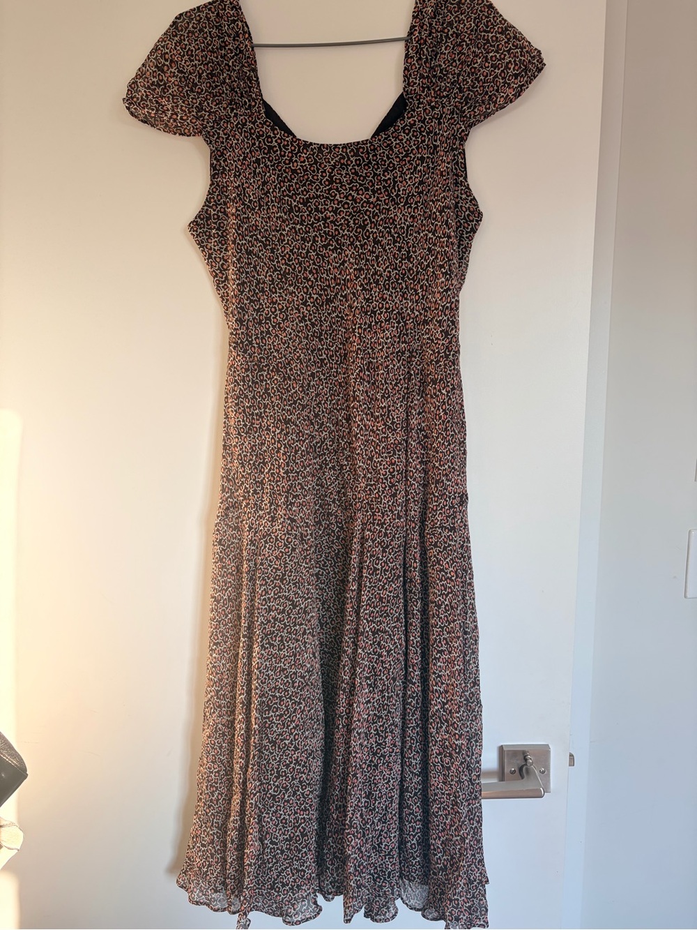 Vintage Black and Pink Floral Midi Dress - Picture 5 of 15